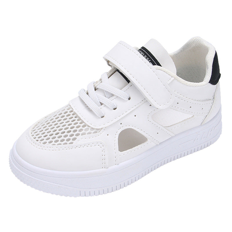 Children's mesh shoes 2025 summer new girls thin shoes breathable single mesh shoes low-top boys white shoes