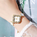 New arrival lazy pull-out four-leaf clover diamond ladies watch niche stylecasualclassy female student export bracelet watch