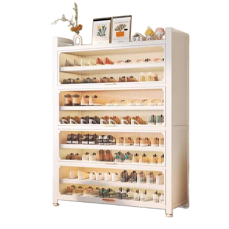 Household steel shoe cabinet dust-proof and moisture-proof shoe rack door all-in-one cabinet multi-layer floor-standing storage cabinet large-capacity storage cabinet