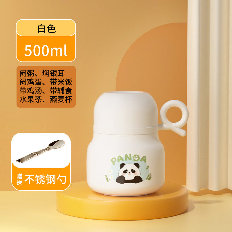 New arrivalcute panda peripheral stew beaker student office worker portable stew kettle good-looking gift cup with spoon