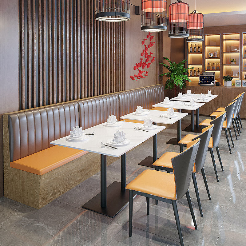 Bar table and chair combination, rock slab canteen dining table, commercial milk tea shop long table, reception and negotiation, cafe small round table