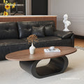 Second-hand style coffee table accessible luxury walnut solid wood coffee table living room oval normcore coffee table table rental house