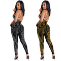 X5280 cross-border summer new arrivals: european and american style sexy nightclub mesh see-through milk silk camisole jumpsuit