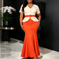 New arrivalwork clothing style suit silmslimming look belt stereo sticker hip-covering fishtail two-piece settwo-piece