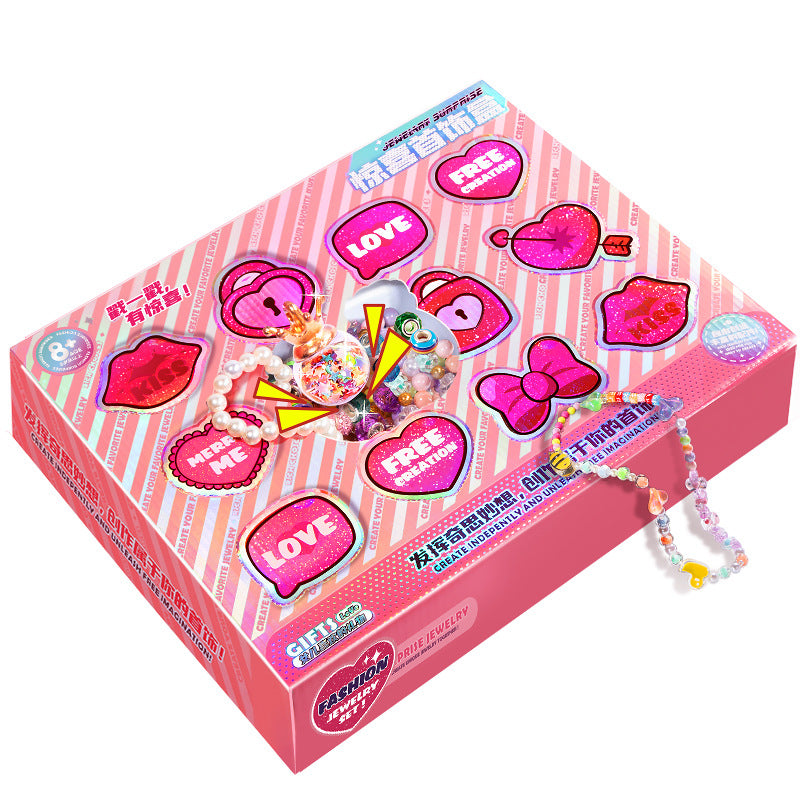 Blind box gift box jewelry hole hole fun blind box kids beads diy jewelry bracelet poke fun gift surprise toy