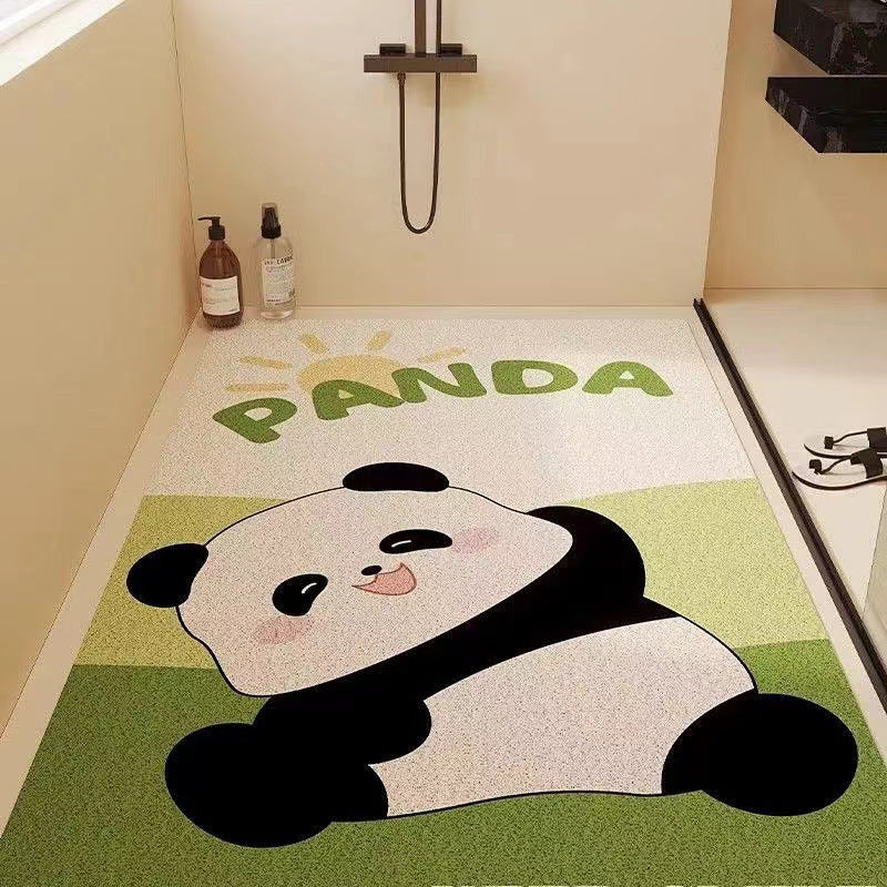 Cartoon cute shower room bathroom mat hollow silk loop non-slip anti-fall floor mat bathroom toilet drainage foot mat
