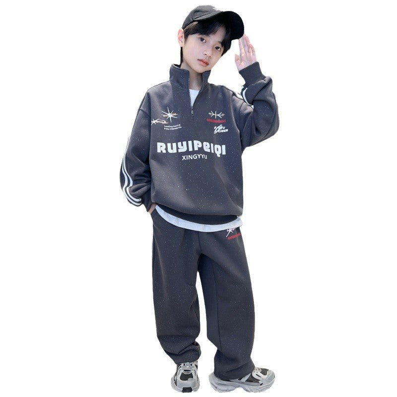 Boys' spring outfit set : new spring sweatshirt for mid-to-large children, stylish and trendy boy's spring/autumn sportswear