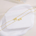 European and american geometric round letter pendant cross-border stainless steel 18k real gold plated necklace women's titanium steel jewelry wholesale