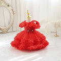 New in stock children's dress floral lace wedding dress princess dress baby girl first birthday dress kids dress