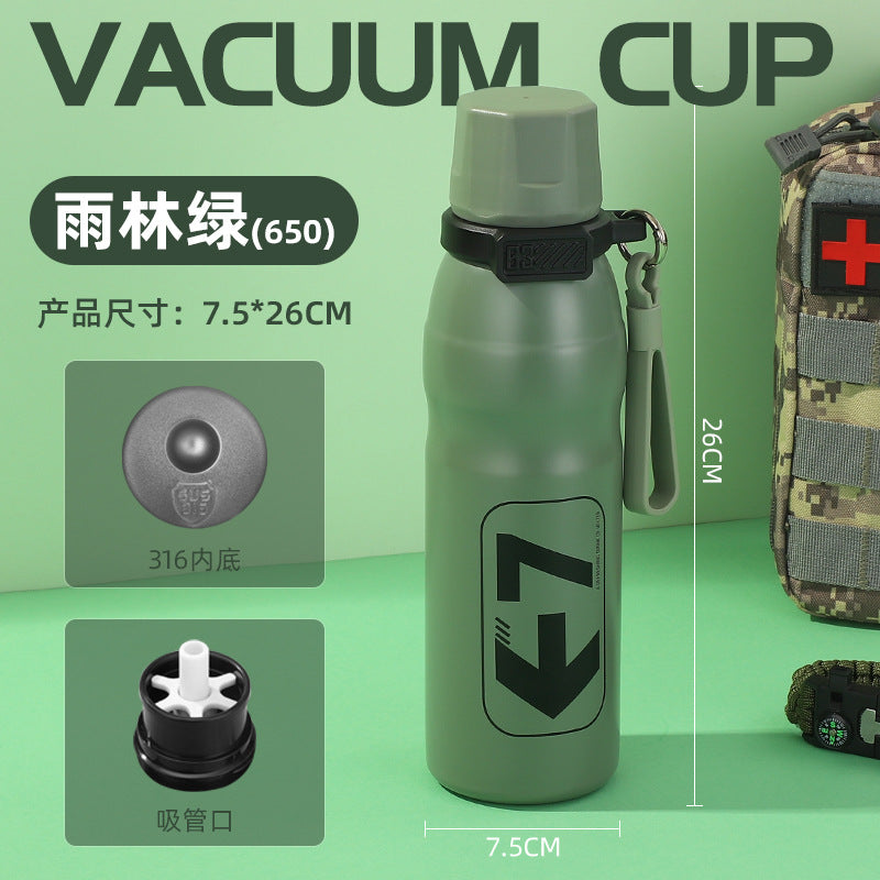 Amazon cross-border 316 stainless steel thermos cup travel kettle straw sports water kettle outdoor hikingcycling water kettle
