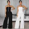 C7628 cross-border   fashion women's sexy bandeau backless casual wide-leg jumpsuit