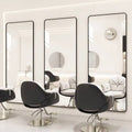 Influencer-approved hair salon mirror - barber shop styling mirror - minimalist, drill-free wall mount - professional salon mirror