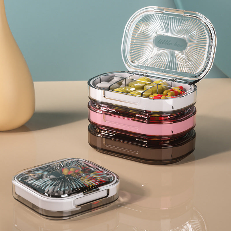 Convenient small medicine box to carry, large size to carry, moisture-proof sealed medicine in the morning, afternoon and evening, exquisite packaging box for medicines