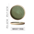 Retro stoneware western food steak plate japanese style with edge restaurant hotel for homestylish shallow plate dessert side dish plate
