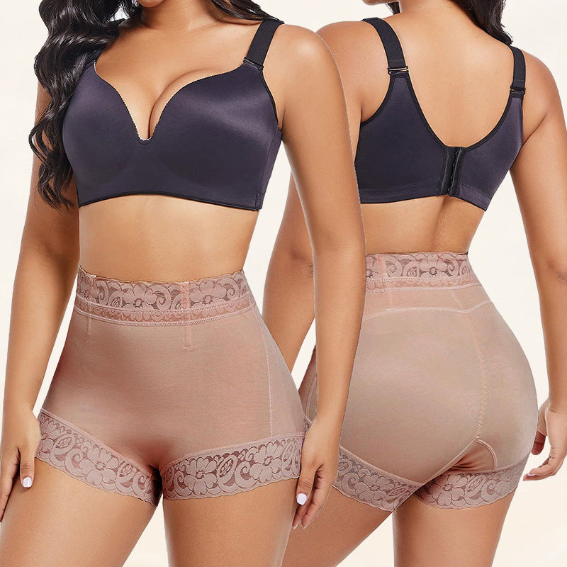 plus size boxer tummy control pants, women's summer waistband body shaping, thin low-waist butt lift tummy control pants