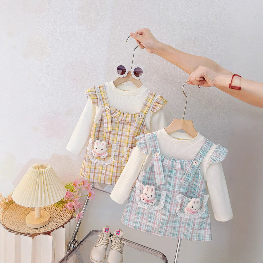 Wholesale foreign trade baby girl summer sweet princess dress  new style little girl fashionable cute faux two-piece
