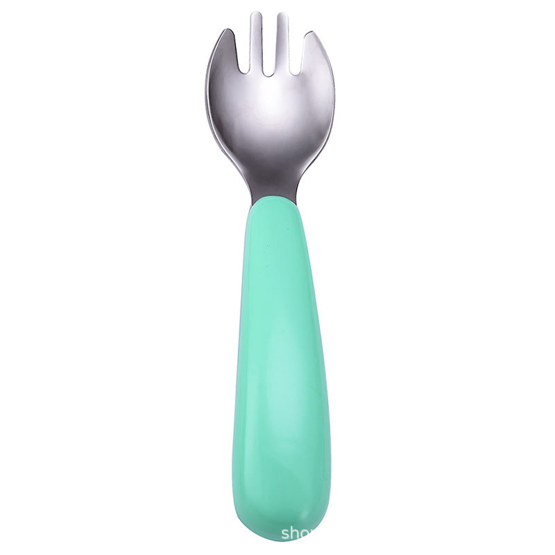 Cartoon 304 stainless steel children's tableware spoon fork box three-piece set baby tableware mother and baby gifts fork and spoon