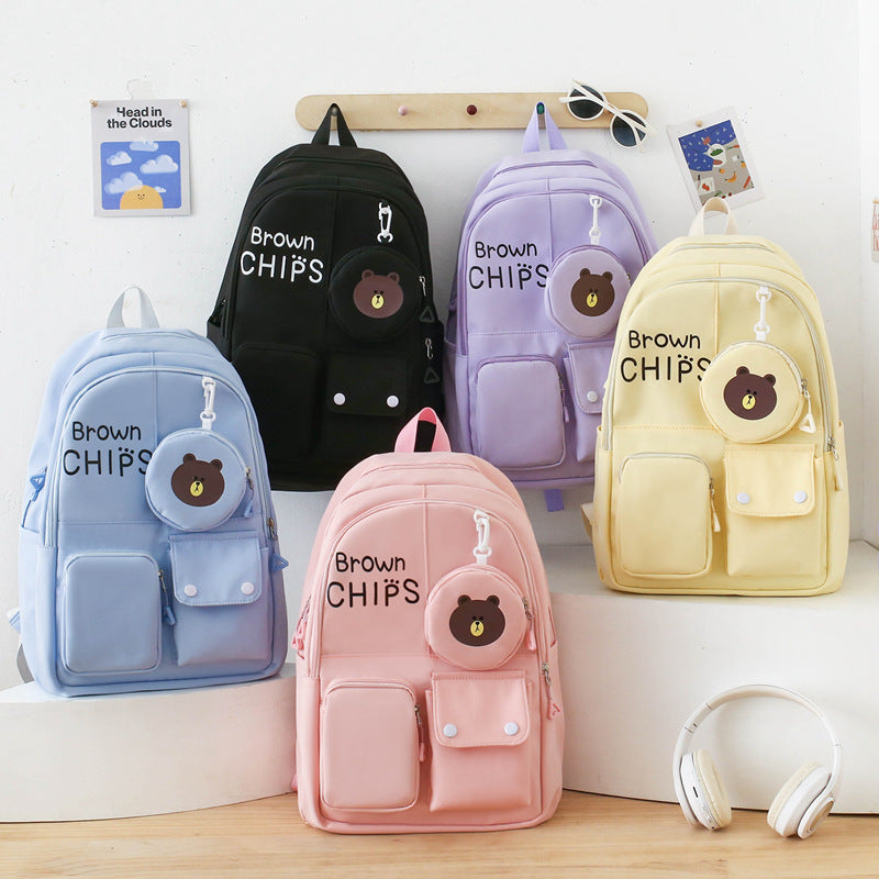 Student Backpack Japanese Cute College Style School Bag Personality Graffiti Funny School Bag Travel Backpack