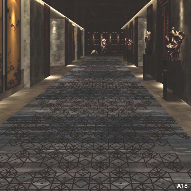 Custom hotel carpet for hallways and aisles, hotel guest room bedside rug, thickened nylon b1 flame retardant full coverage floor mat