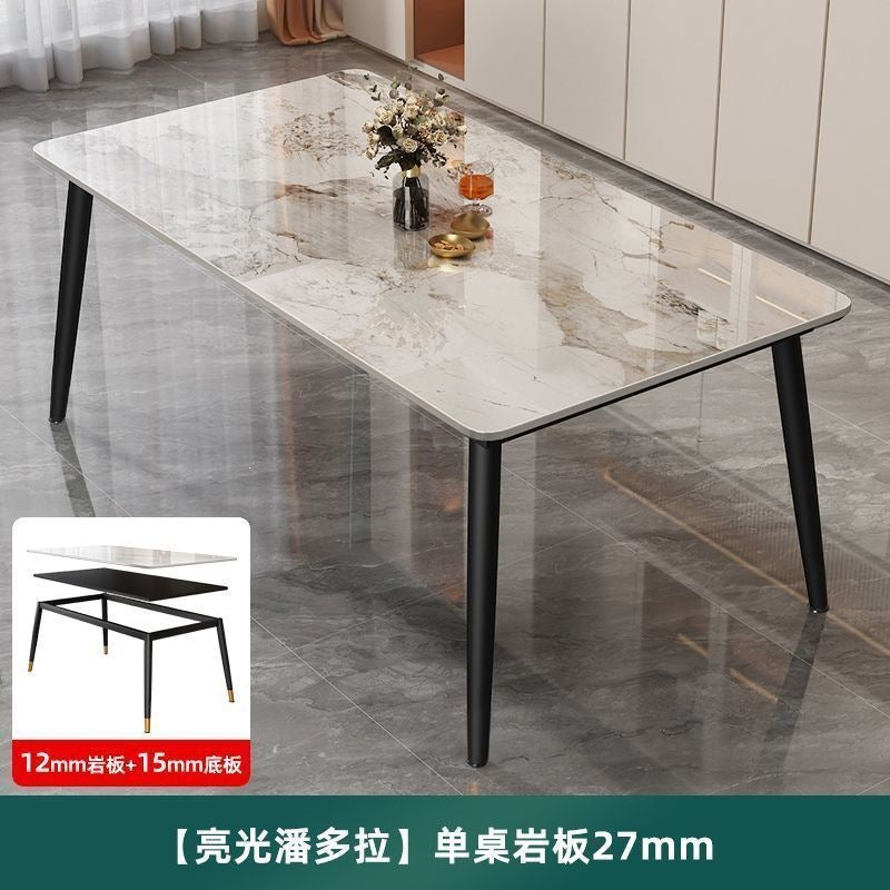 Rock slab dining table and chair combination for home commercial rental small apartment matte bright thickened modern casualaccessible luxury