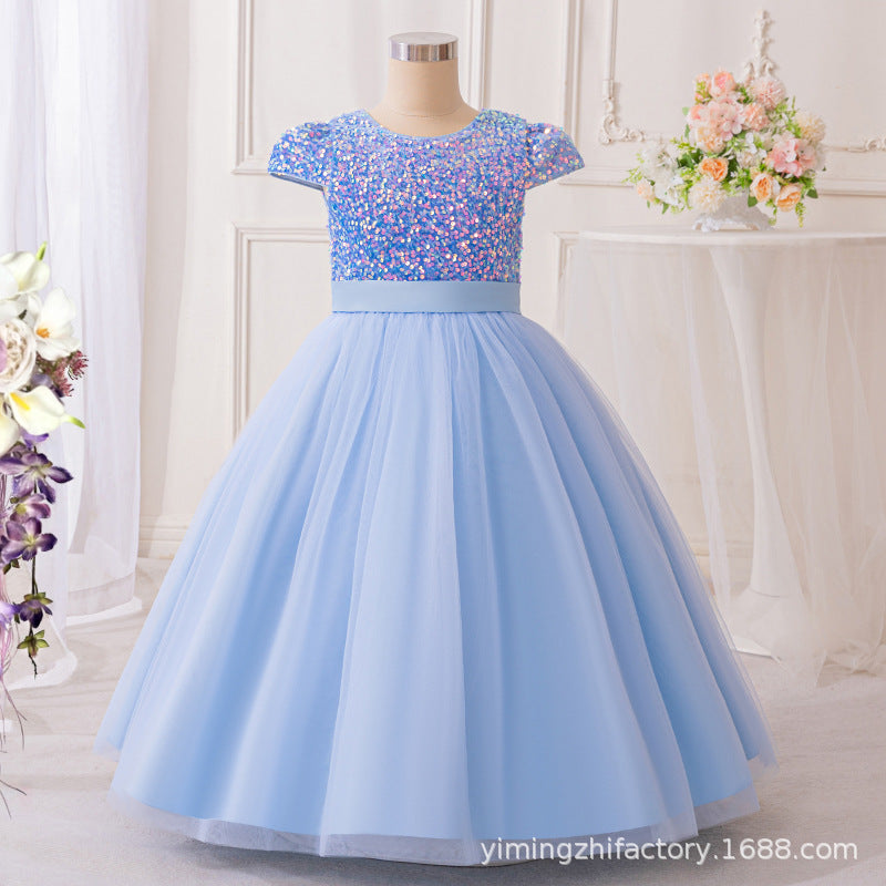 Girls' formal dresses, kids' princess dresses, tutu dresses, flower girl dresses, new cross-border in-stock, little girl dresses, performance costumes