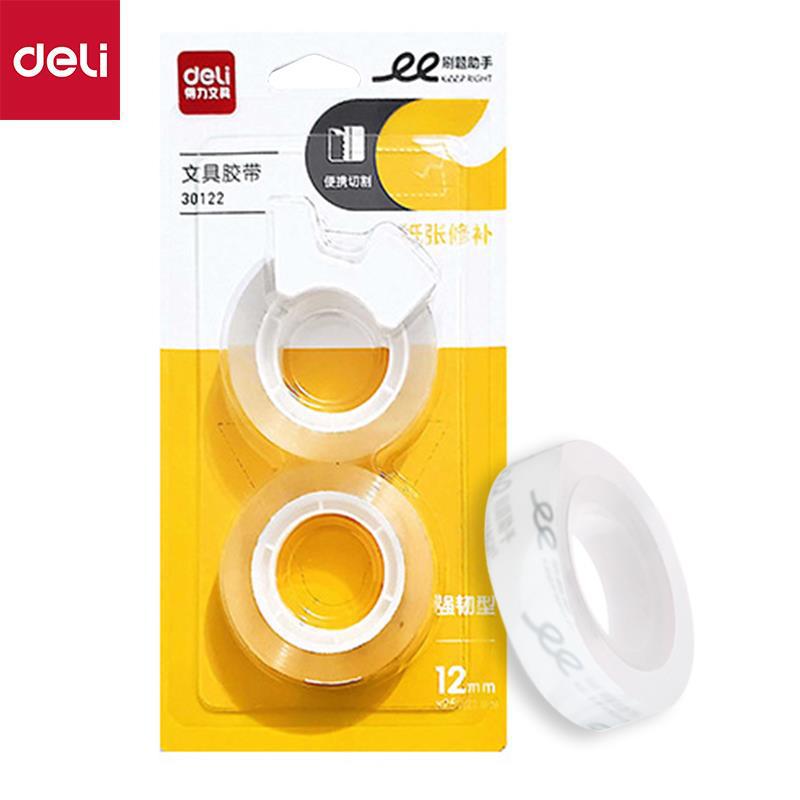 Deli 30122 transparent small tape 1.2cm student hand-torn adhesive paper tape office stationery adhesive tape set
