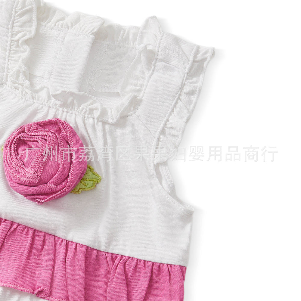 Export children's clothing baby bag butt shirt pure cotton bottom newborn khaki baby sleeveless vest summer one-piece