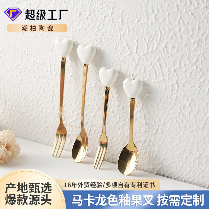 New arrival spoon stainless steel high-looking fork and spoon decal size can be customized for home coffee spoon and fork customization