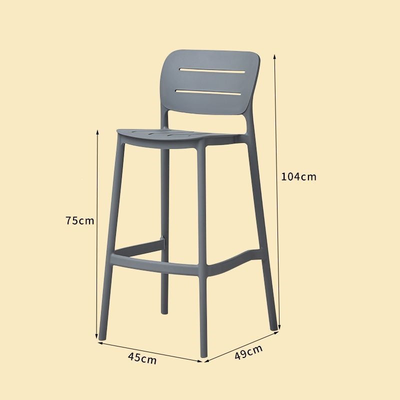 Nordic designer bar stool - modern minimalist, light luxury plastic bar chair, stackable, trendy bar outdoor high stool