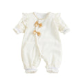 Baby spring autum tweed style double layer long sleeves jumpsuit, western style, cute princess, newborn baby girl outing clothes