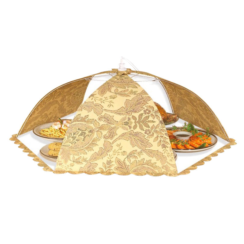 Foldable food cover - round, multi-purpose tabletop protector for home use - dustproof, mosquito & fly repellent - food storage & organization essential