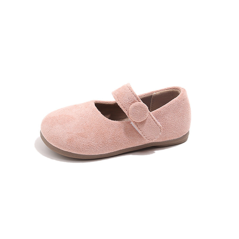 ins children's Mori small leather shoes 2025 spring and autumn new Korean version of girls soft-soled princess shoes frosted Doudou single shoes