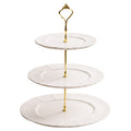European-style embossed ceramic double-layer serving tray - perfect for home, snacks, desserts, cakes, creative wedding decor, living room, and pastry presentation