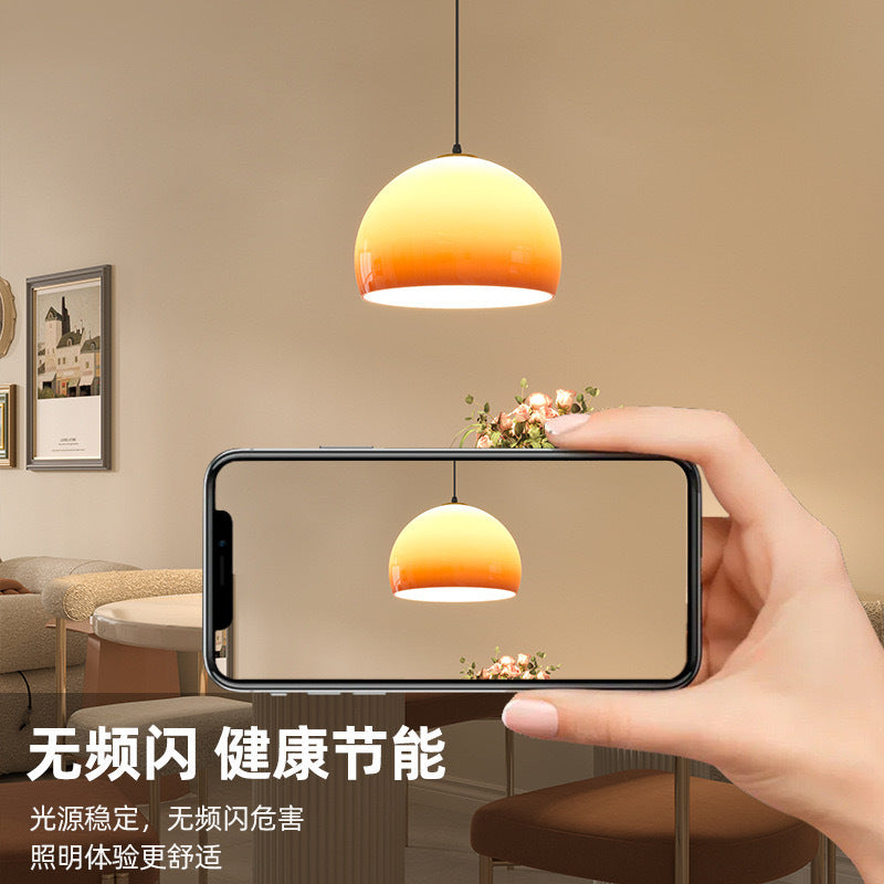Used japanese retro pendant light - single glass dining table lamp for restaurant, bar, or artistic lighting - high-end style