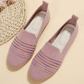 New korean and japanese style women's flyknit flat loafers - cross-border, slip-on, nude work shoes