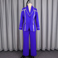 elegance suittwo-piece set lapel beaded suitoutwear with straight-leghigh waist pantstwo piece set