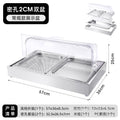 Stainless steel braised meat drain tray - commercial-grade display plate with lid for hotels, cafeterias, restaurants, and sushi restaurants - keeps food fresh and cold
