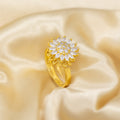 hot-selling sunflower rotating ring, full zirconia open sunflower, new rotatable ring, high-end jewelry