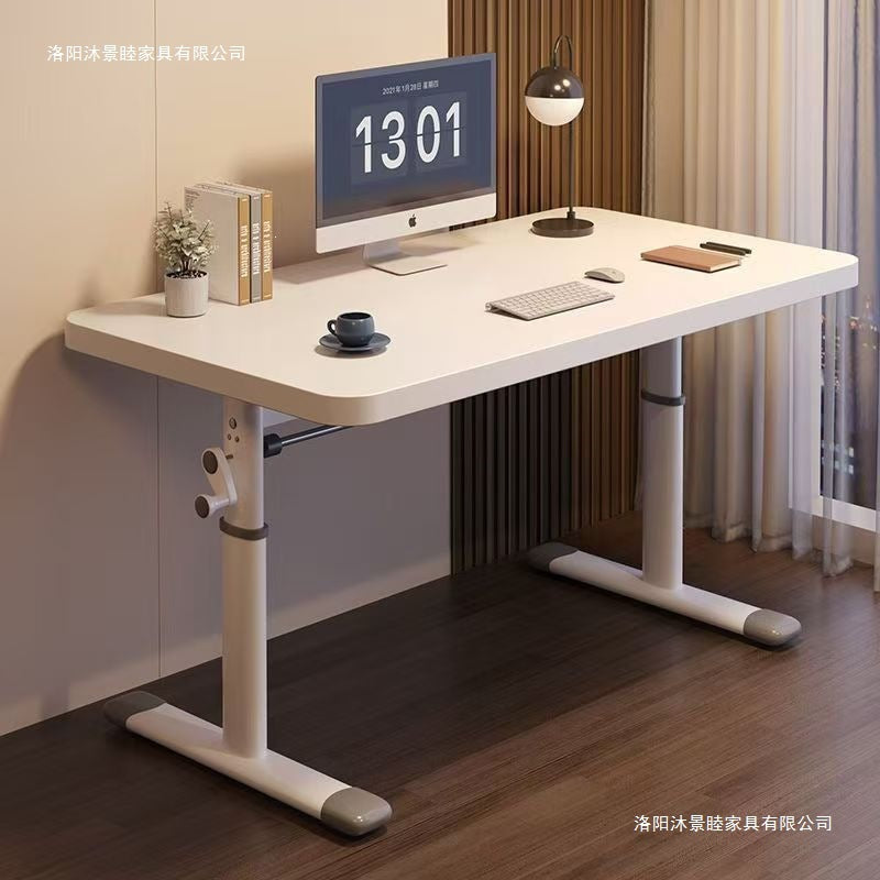 Hand-crank adjustable height desk - office, study, and adjustable height kids' desk and chair set - study room desk, computer desk
