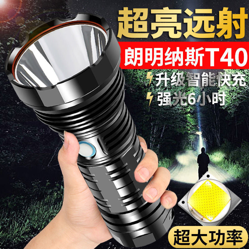 Cross-border new Langminas T40 super bright strong light flashlight USB charging outdoor long-range long-range flashlight