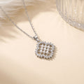European and american hot-selling fashion zircon pearl necklace for women, lightweight luxury, niche, versatile, elegant, fashionable titanium steel clavicle chain jewelry