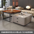 Rock slab coffee table accessible luxury modern casual square small apartment popular living room for home glass new arrival marble table