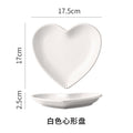 Creative heart-shaped ceramic dish - unique heart plate for snacks, jewelry, home use, cake, fruit, and heart-shaped desserts