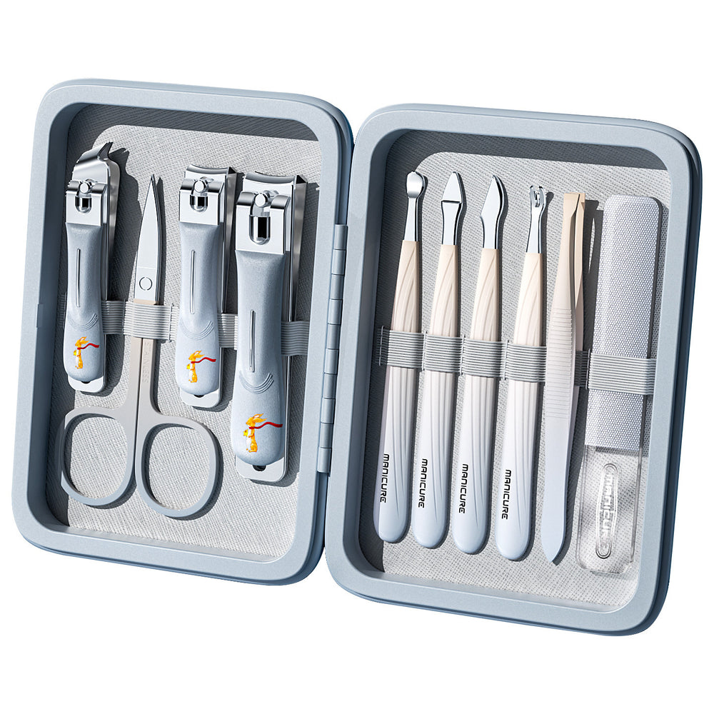 New cross-border nail clipper set - german precision manicure tool kit, upgraded portable 10-piece nail clipper set