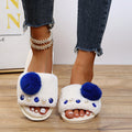 2024 european and american export fox fur slippers women's winter outdoor wear real fur one-strap slides fur warm slippers for women