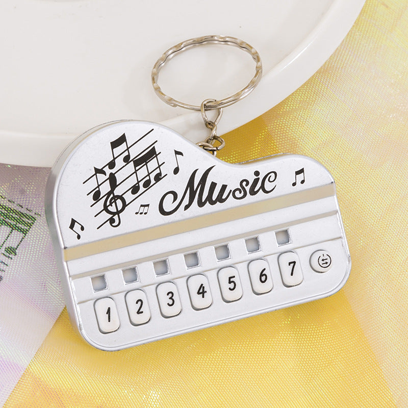 Mini pocket piano keychain - kids' electronic keyboard cartoon keychain pendant - playable, light-up creative toy