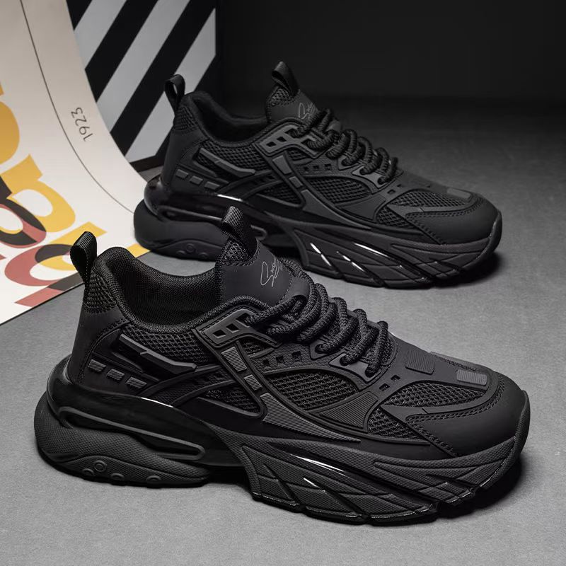 2025 new winter breathable men's shoes height increasing samurai dad shoes chunky sole mesh casual sports trendy sneakers