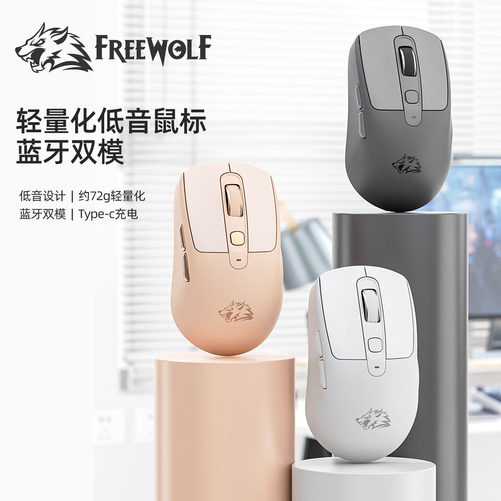 Free wolf a3 wireless bluetooth dual-mode mouse - rechargeable, low profile, for laptop, office, and gaming