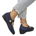 autumn new arrival: women's wedge heel single shoes for cross-border e-commerce. available in plus sizes. 0.5cm heel height difference. wholesale options available. dropshipping to  and
