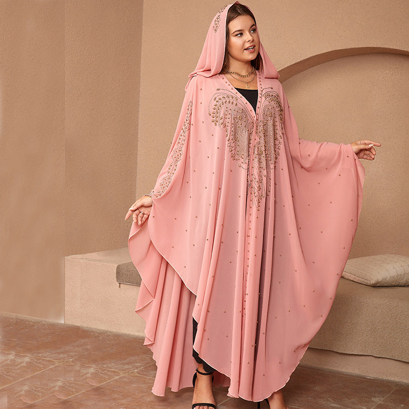fashion women's clothing style hot diamond beading high density chiffon loose cape shawl